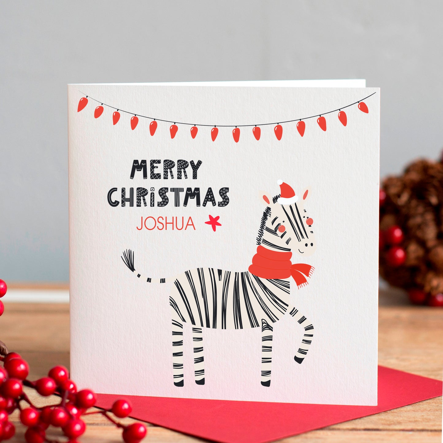Zebra Christmas Card