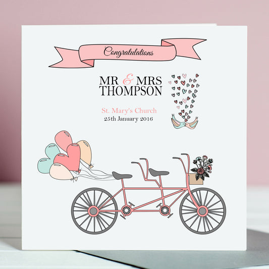 Wedding Card Tandem Bike