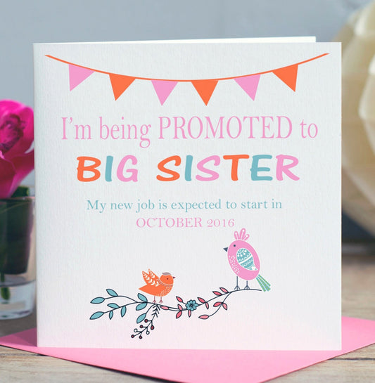 Pregnancy Announcement Card -  Big Sister