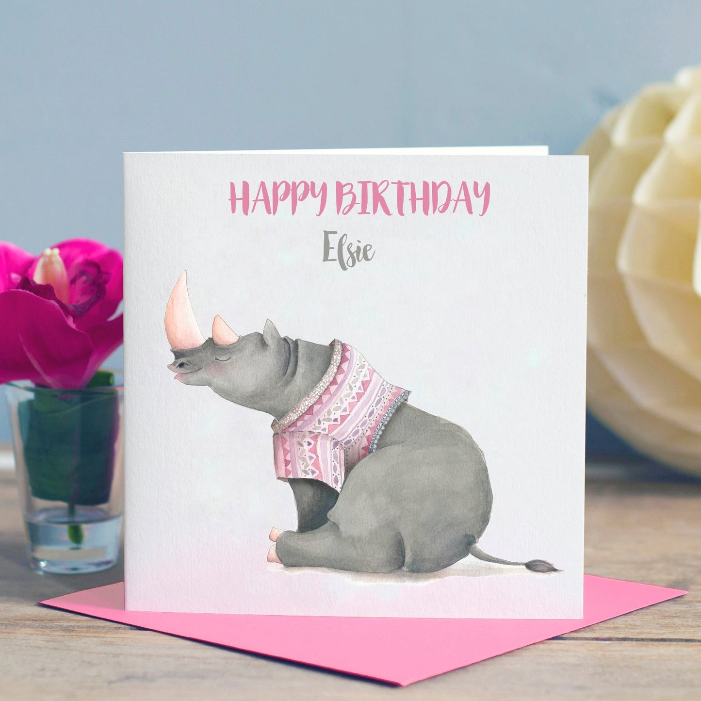 Child's Rhino Birthday Card