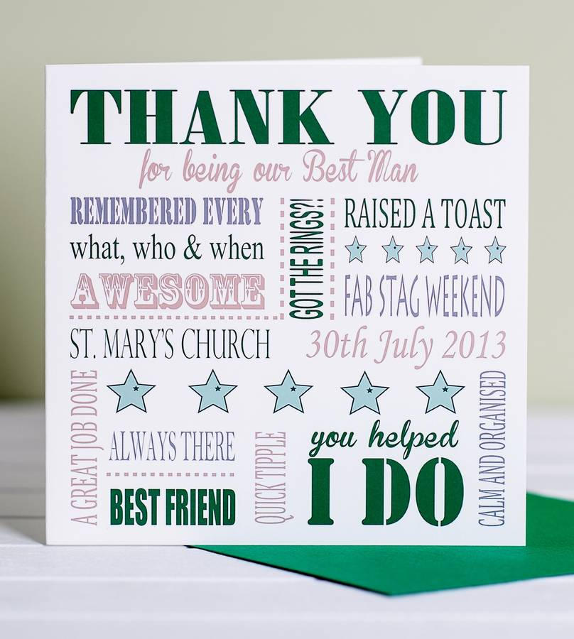 Personalised Thank You Best Man Card