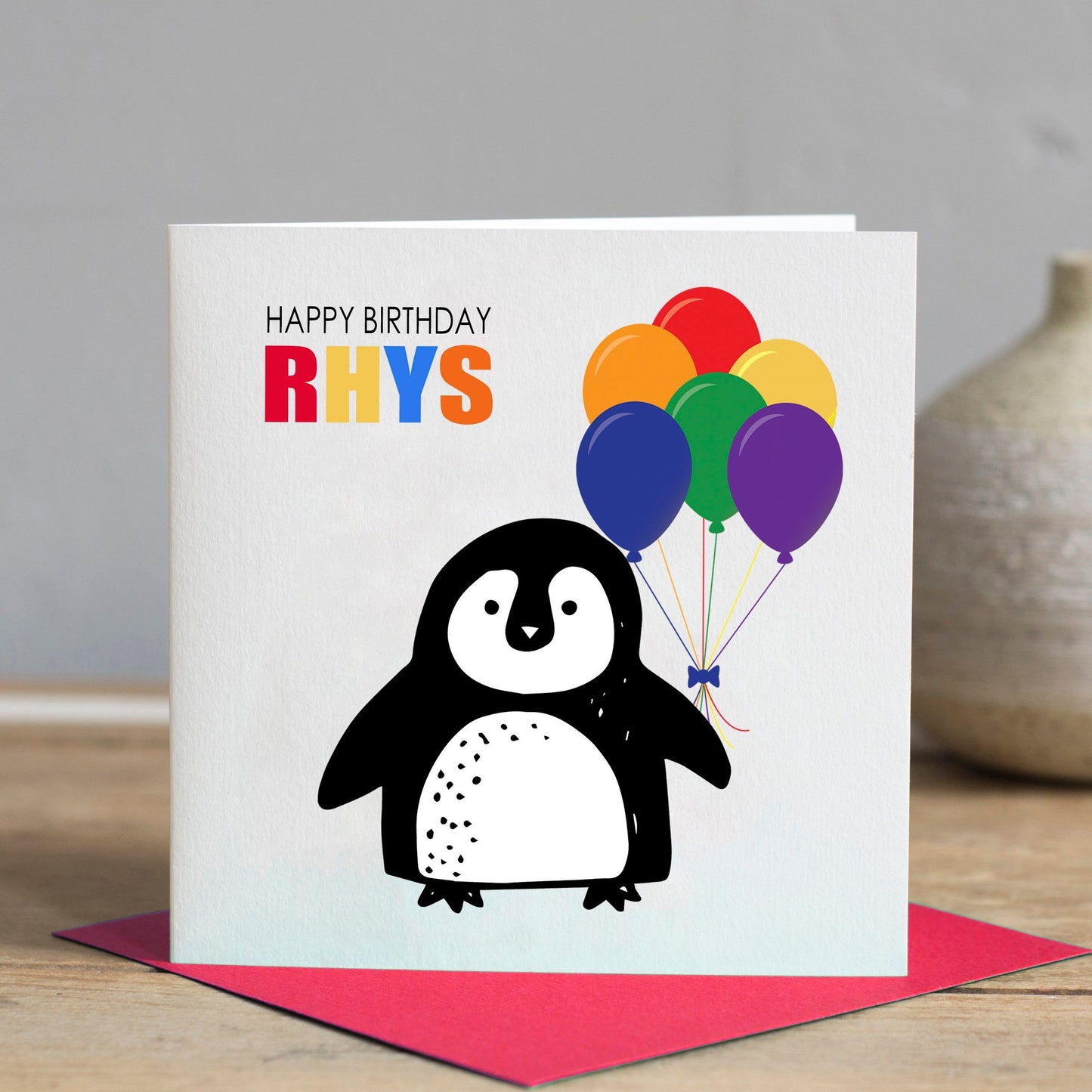 Child's Penguin Birthday Card