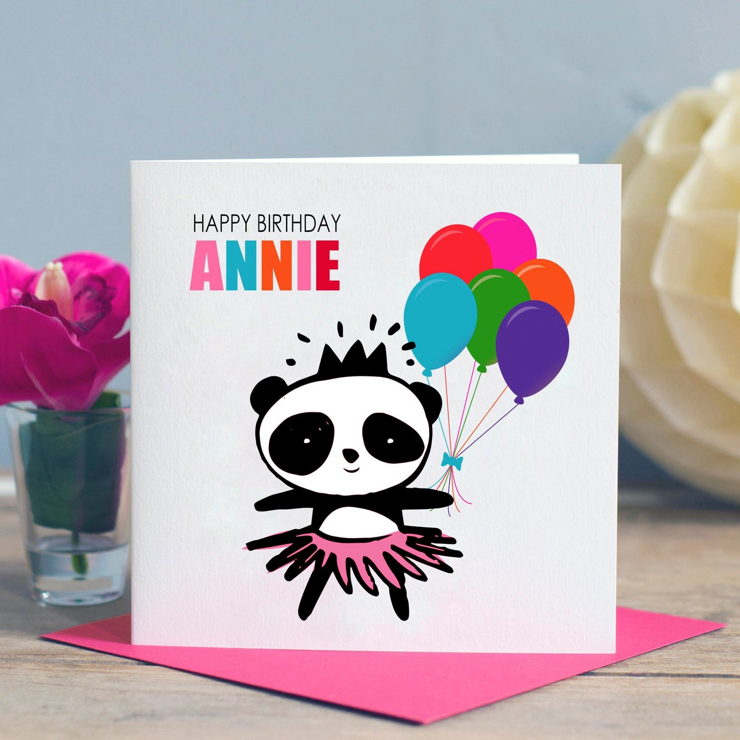 Girl's Panda Birthday Card