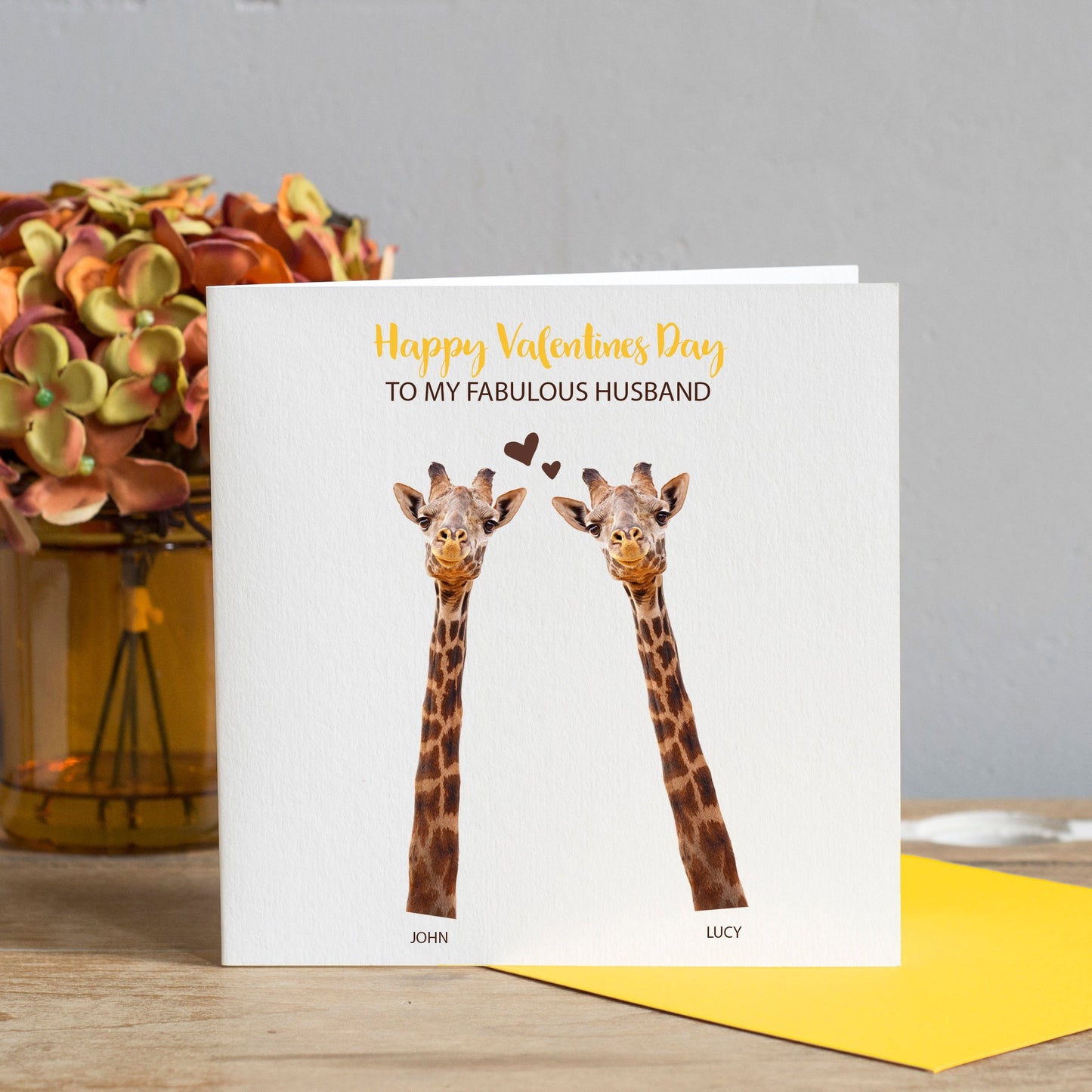 Valentines Card - Giraffes