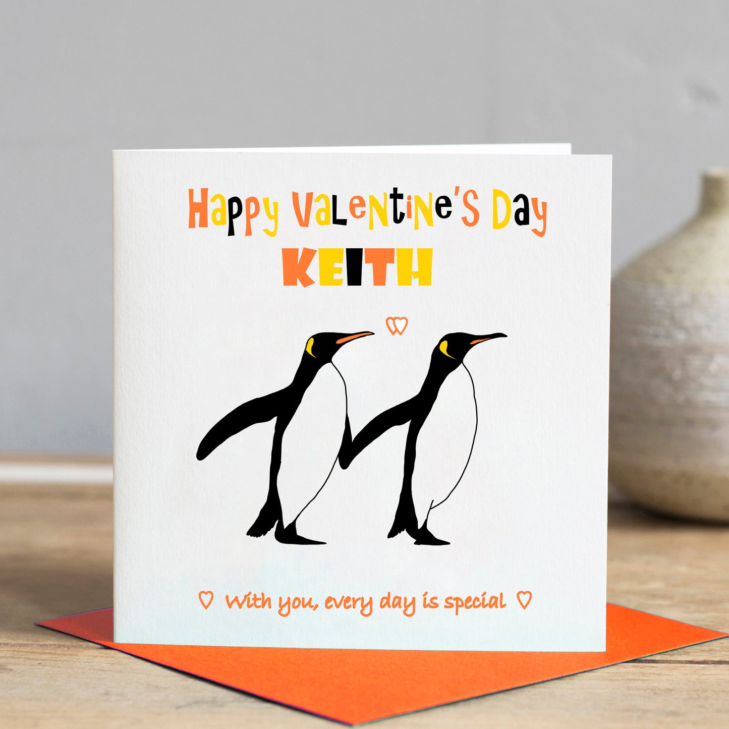 Valentines Day Card - Penguins
