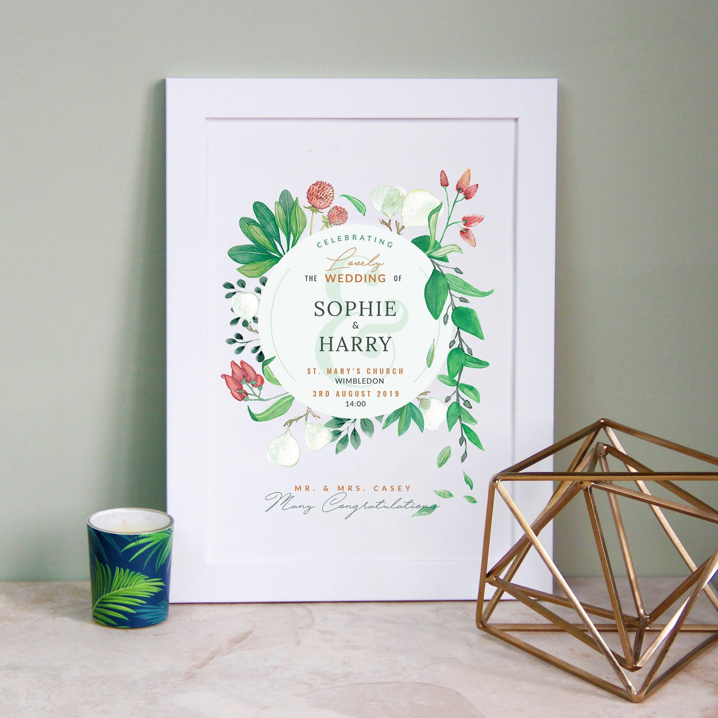 Pretty Greenery Wedding Print