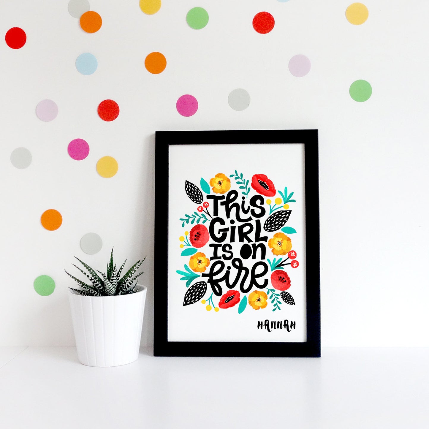 This Girl is on Fire Inspirational Print