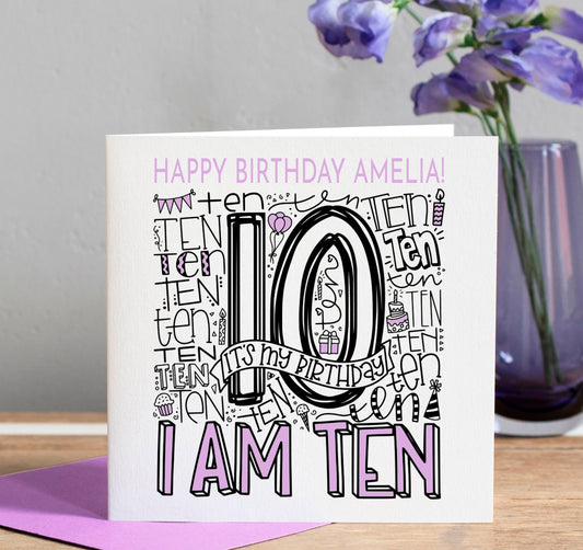 Personalised 10th Birthday Card