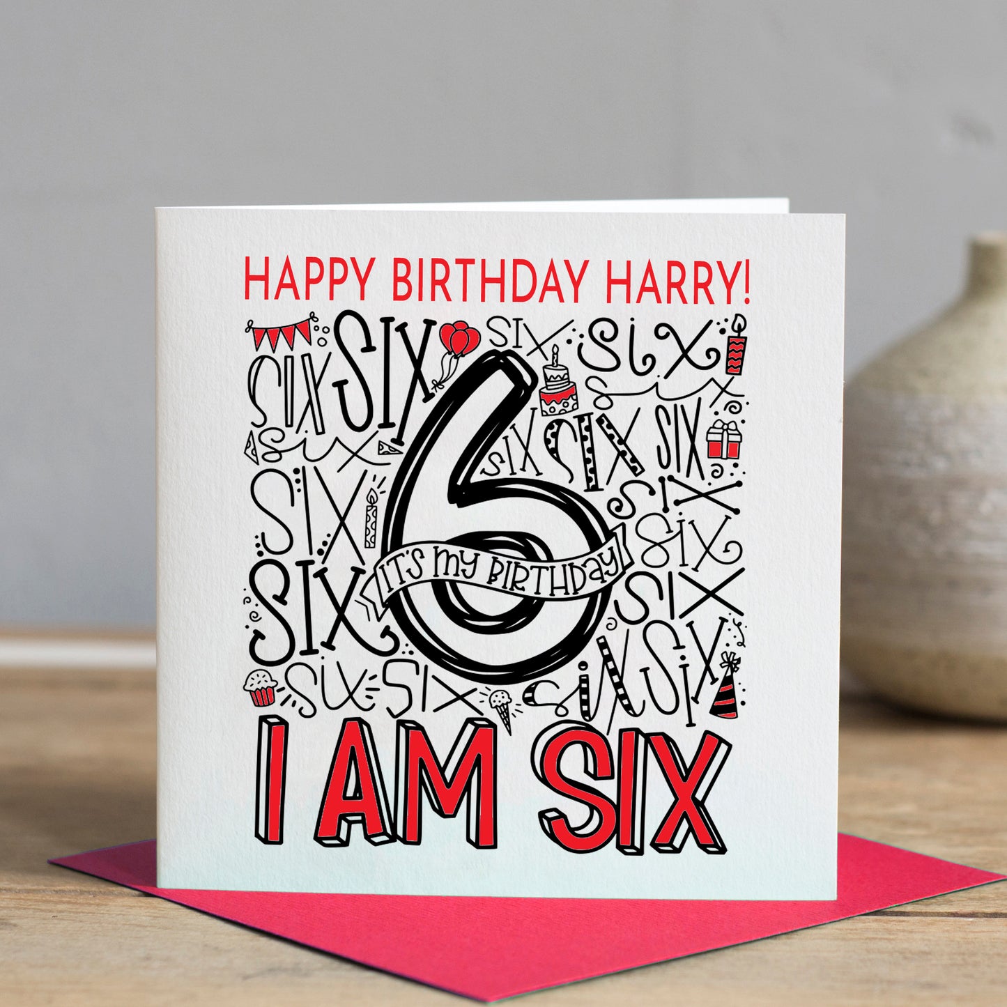 Personalised 6th Birthday Card