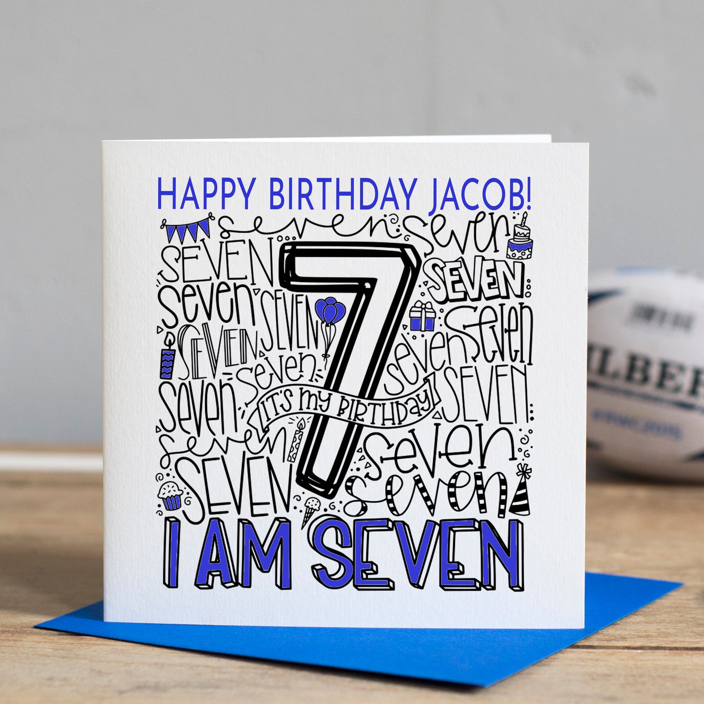 Personalised 7th Birthday Card