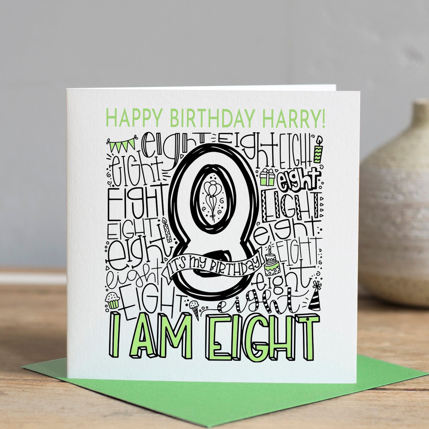 Personalised 8th Birthday Card