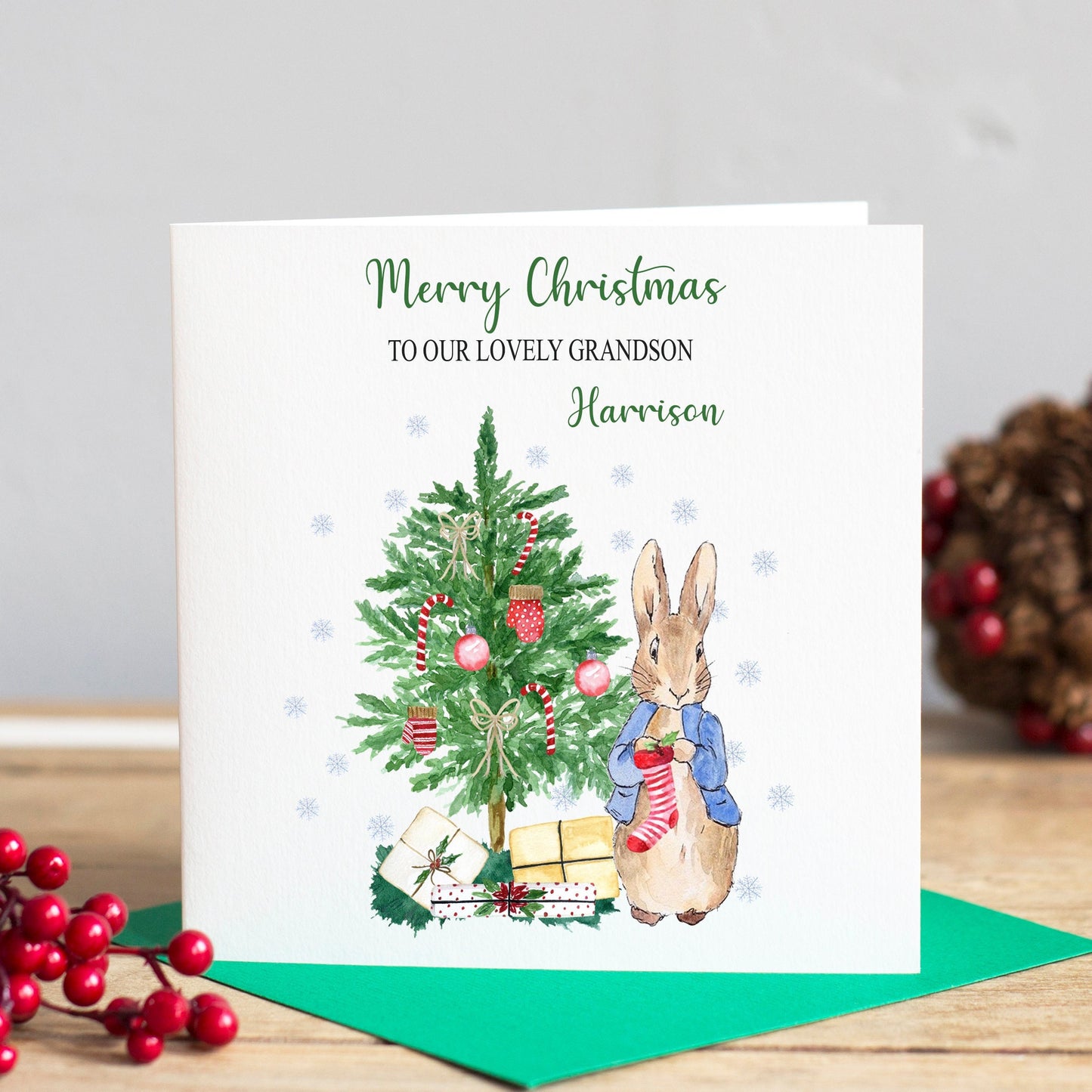 Peter Rabbit Grandson Christmas Card