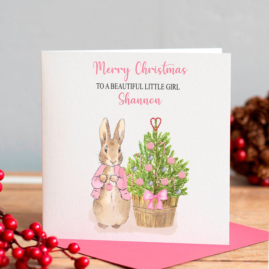 Girl's Peter Rabbit Christmas Card