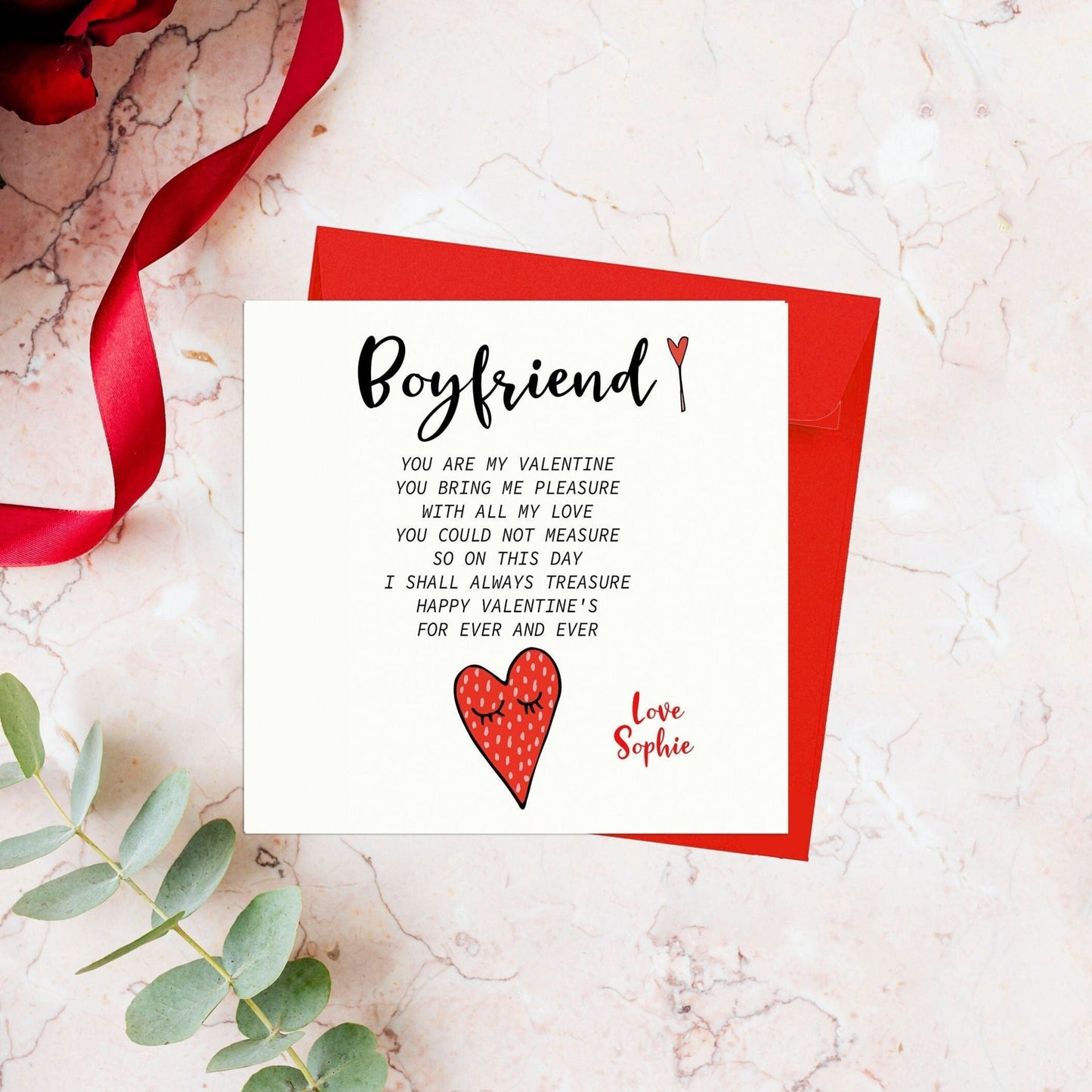 Boyfriend Poem Valentines Day Card