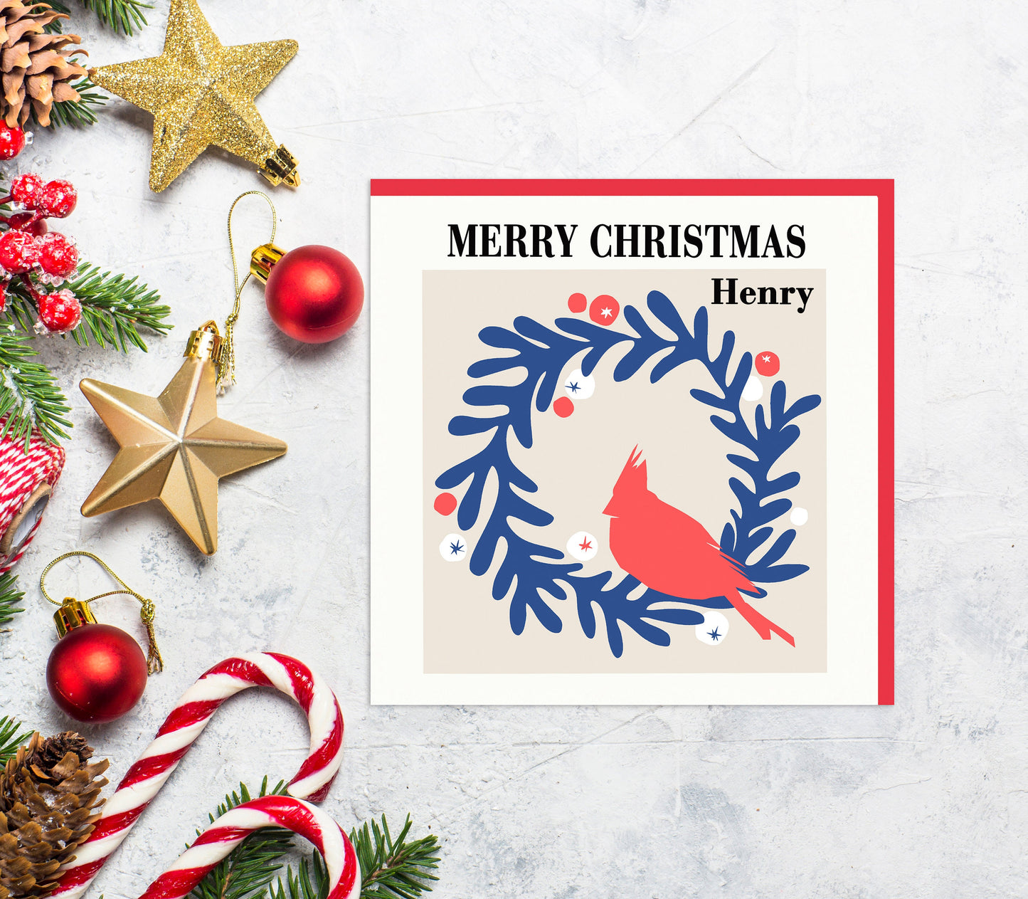Matisse Inspired Christmas Card, Wreath