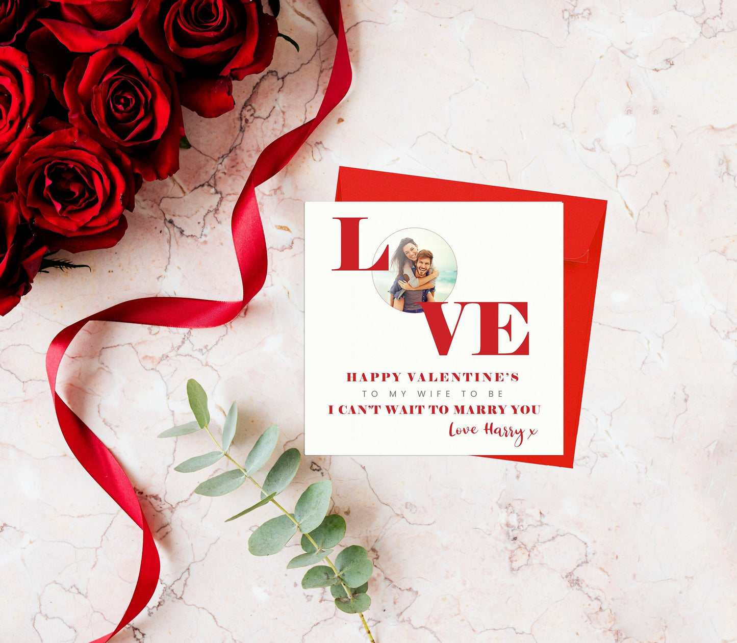 Personalised Fiancé Valentines Day Photo Card
