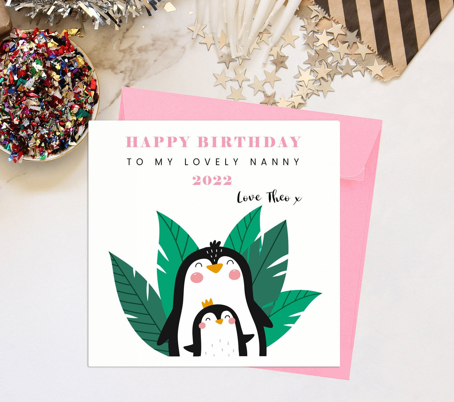 Grandma Birthday Card, Penguin