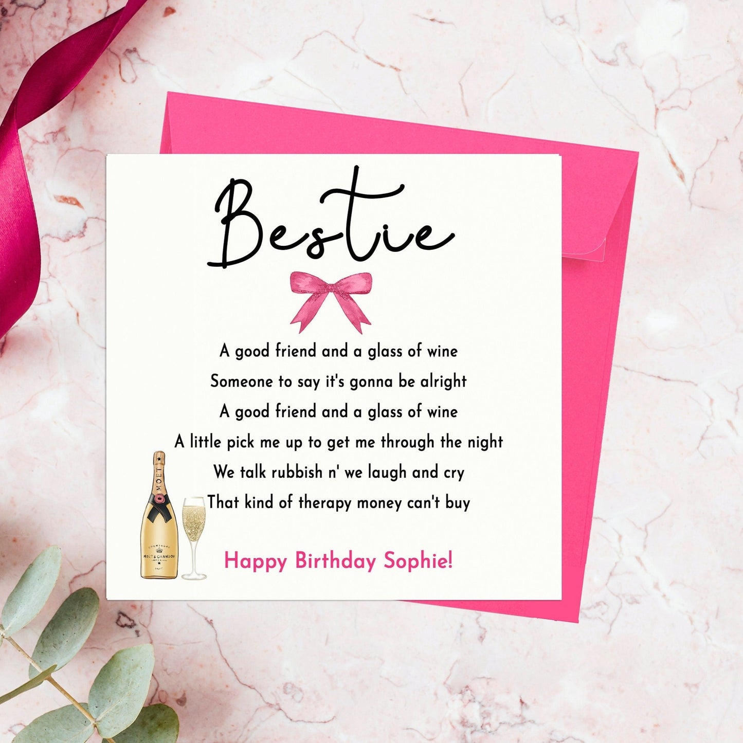 Personalised Best Friend Poem Birthday Card