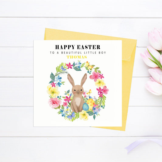 Little Bunny Easter Card, Personalised Easter Card for Girl, Cute Easter Card for little Boy, Personalised Easter cards for children