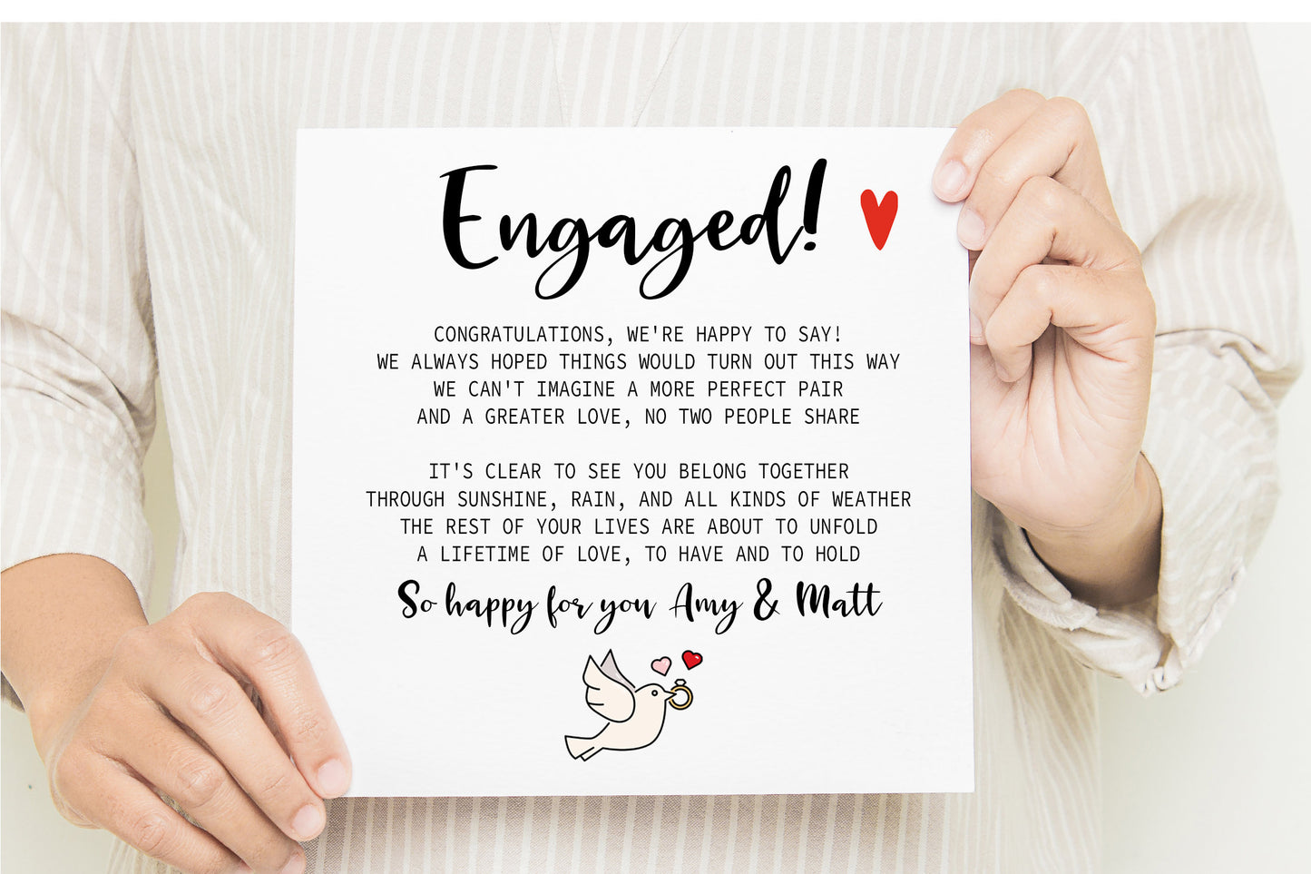 Personalised Poem Engagement Card