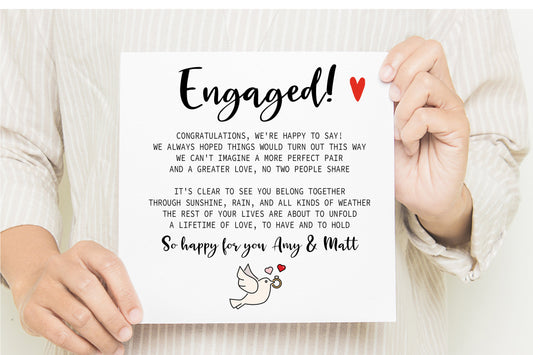 Personalised Poem Engagement Card
