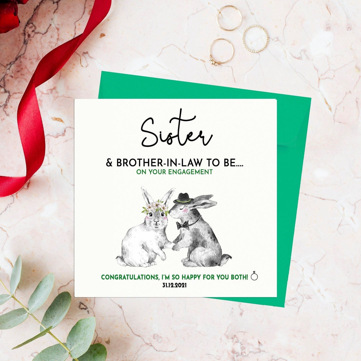 Sister Engagement Card
