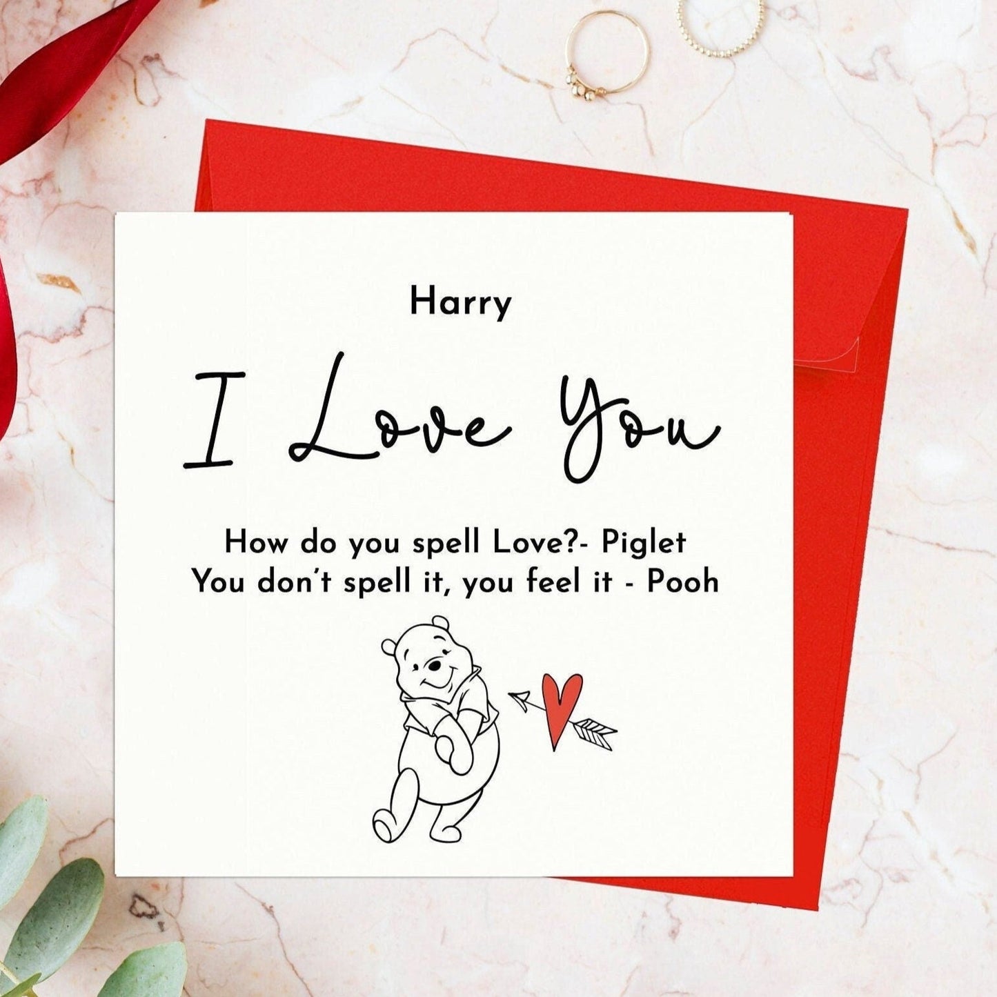 I Love You Pooh Valentines Day Card