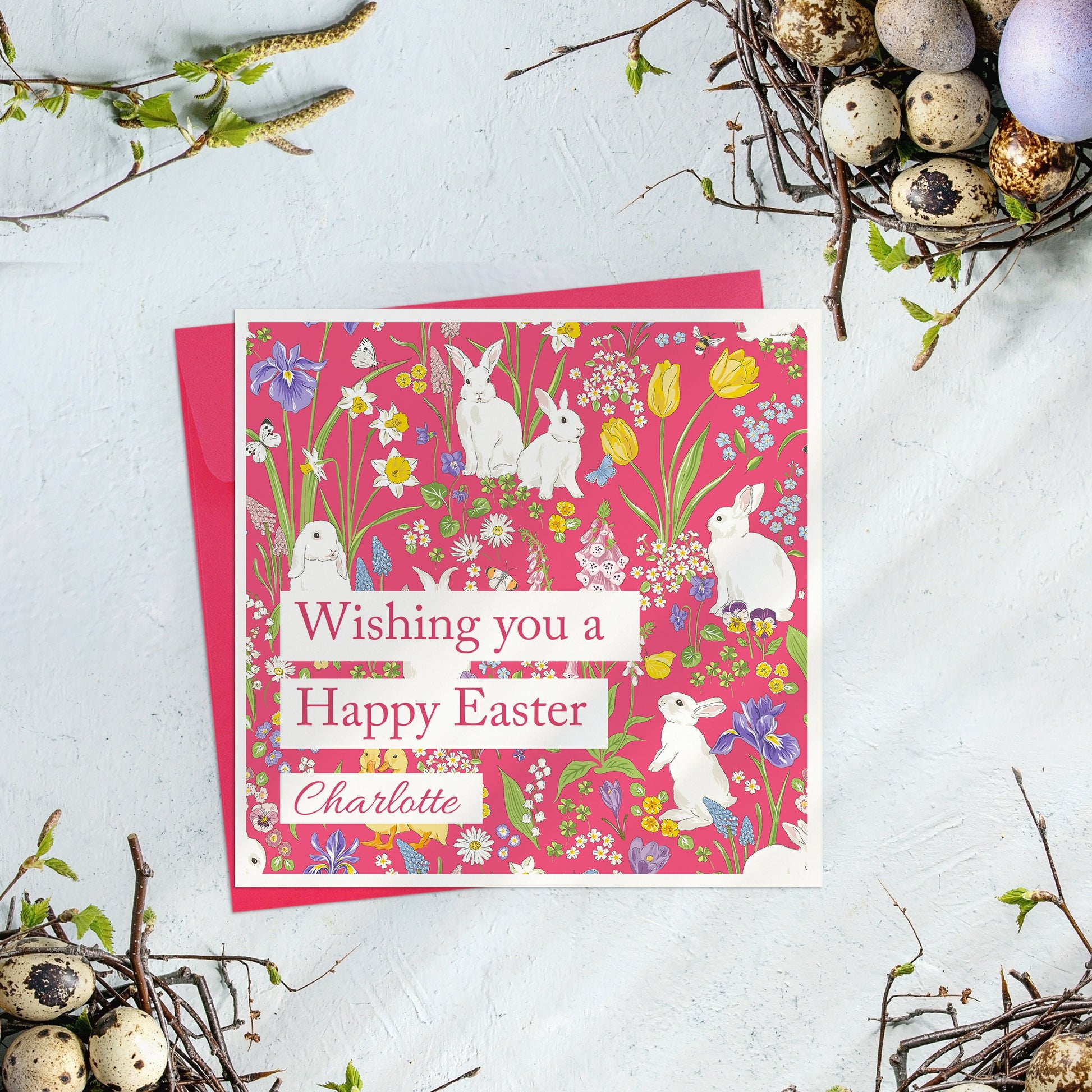 Personalised Easter Card, Custom Easter Gift, Personalised Happy Easter Card for Her, Easter Gifts for Granddaughter, Mum, Nanny, Friend