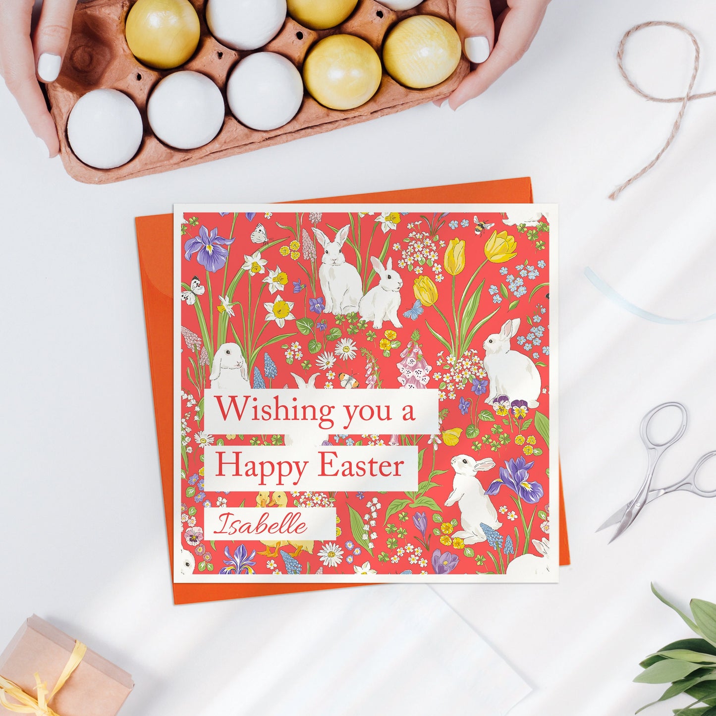 Personalised Easter Card, Custom Easter Gift, Personalised Happy Easter Card for Her, Easter Gifts for Granddaughter, Mum, Nanny, Friend