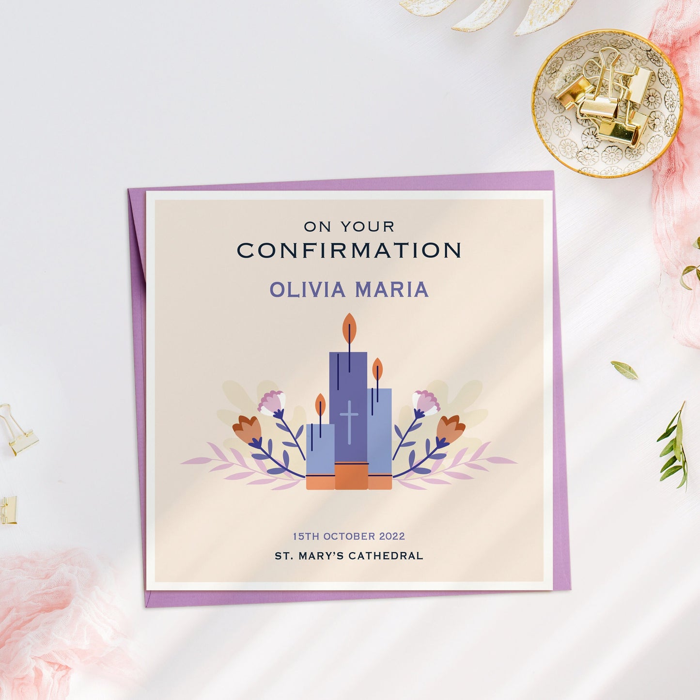 Personalised Confirmation Card for Girl, Confirmation Card for Boy, Confirmation Card Granddaughter, Confirmation Card Grandson