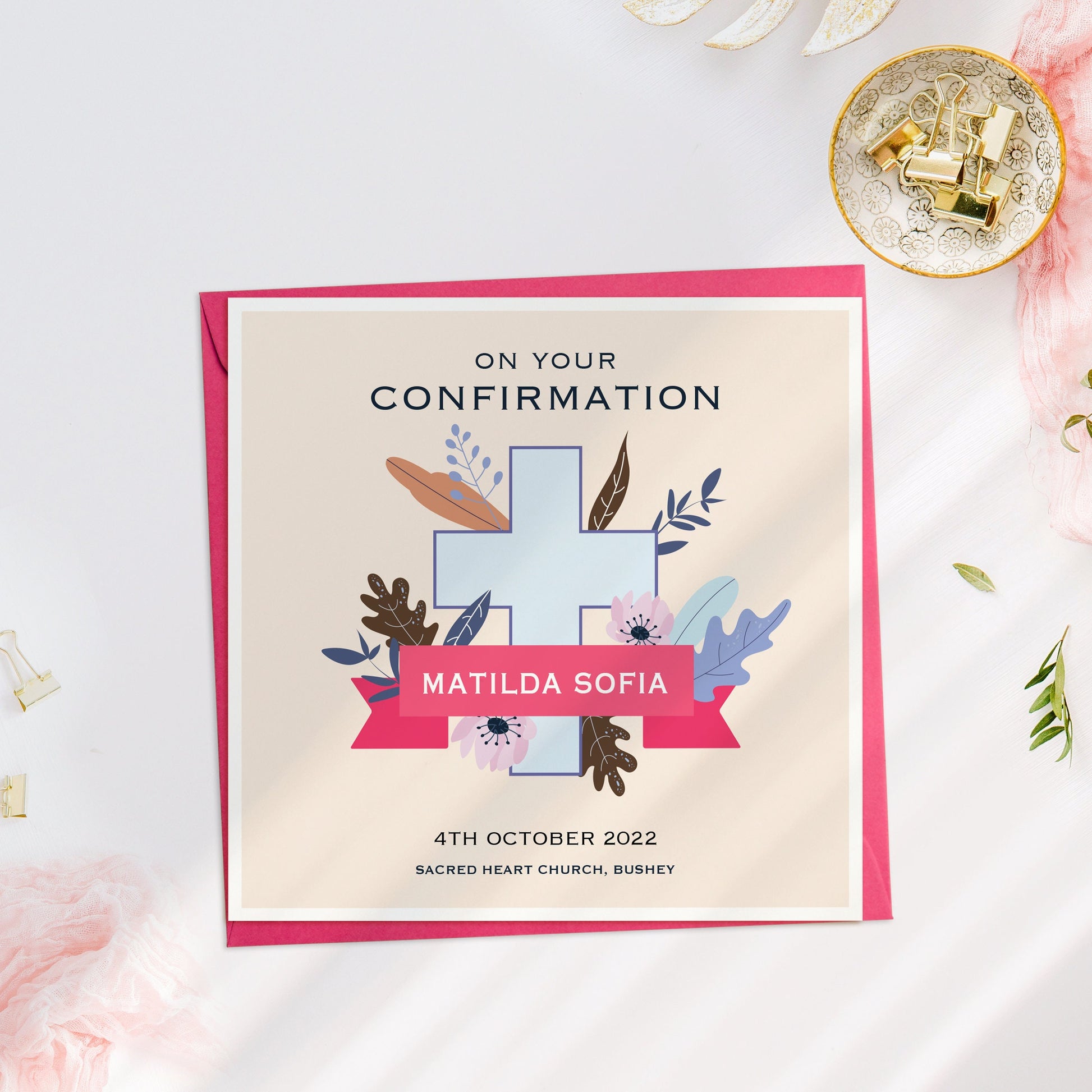 Personalised Confirmation Card for Girls, Confirmation Card for Boys, Confirmation Card Granddaughter, Confirmation Card Grandson, Niece