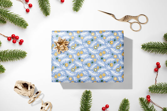 Luxury Henri Matisse Inspired Gift Wrap, Christmas Wrapping Paper, Festive Wrapping Paper, Blue Gift Wrapping Paper, Wrapping paper