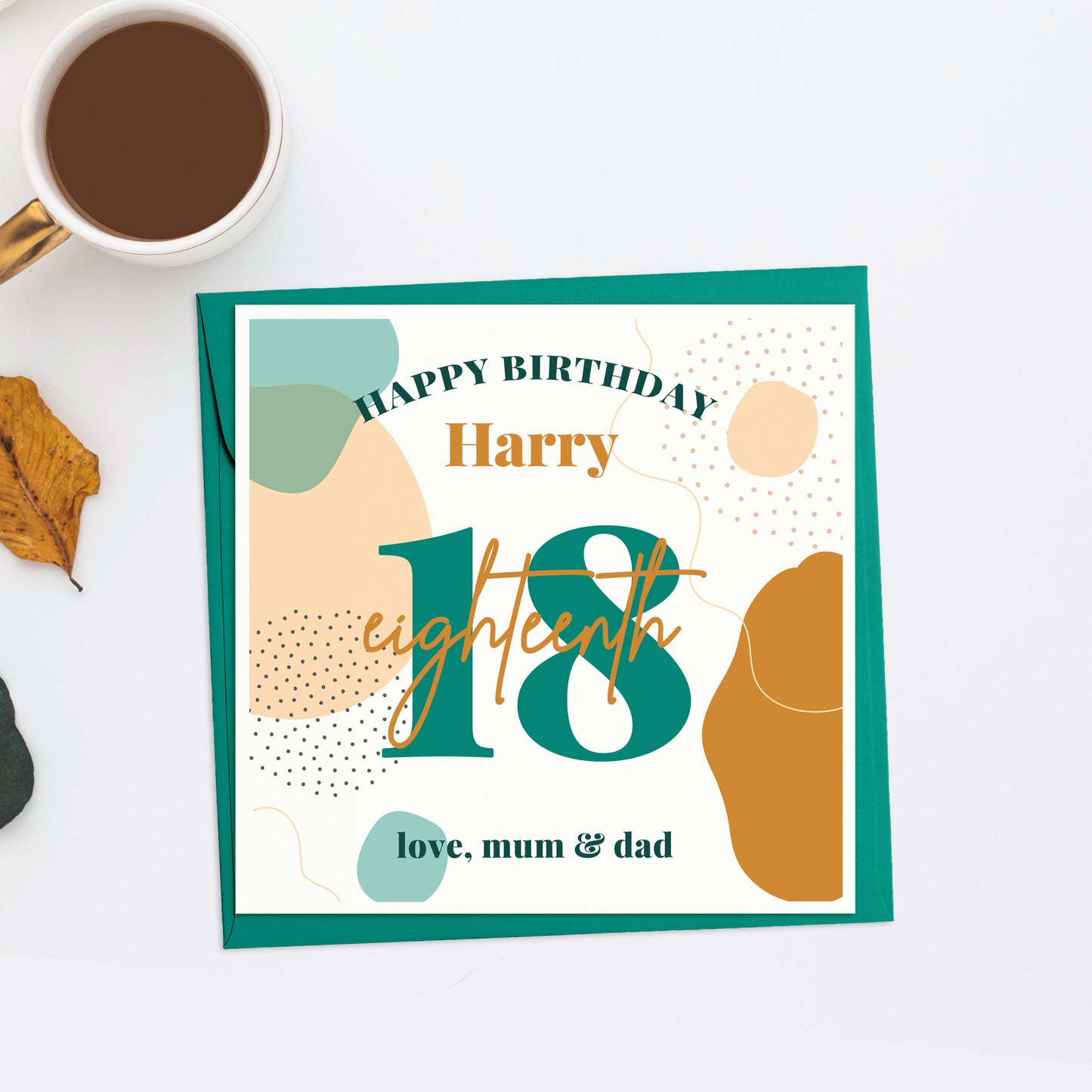 Personalised 18th Birthday Card, Modern 18th birthday cards, 18th birthday card for her, Minimalist birthday card, Personalised 18 Card