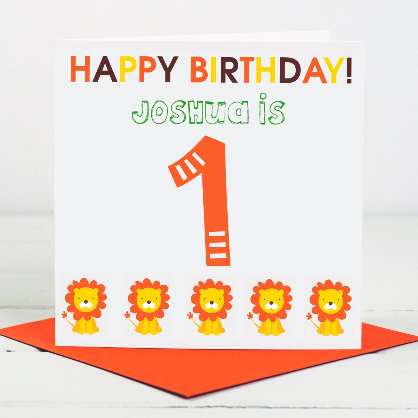 1st Birthday Card - Lion